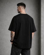 Tokyo Minimal Graphic Men's Black Oversized T-Shirt (240 GSM)