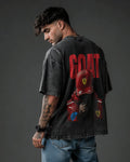 Ferrari Era GOAT Dark Men's Gray Acid Wash T-Shirt (240 GSM)
