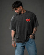 Ferrari Era GOAT Dark Men's Gray Acid Wash T-Shirt (240 GSM)