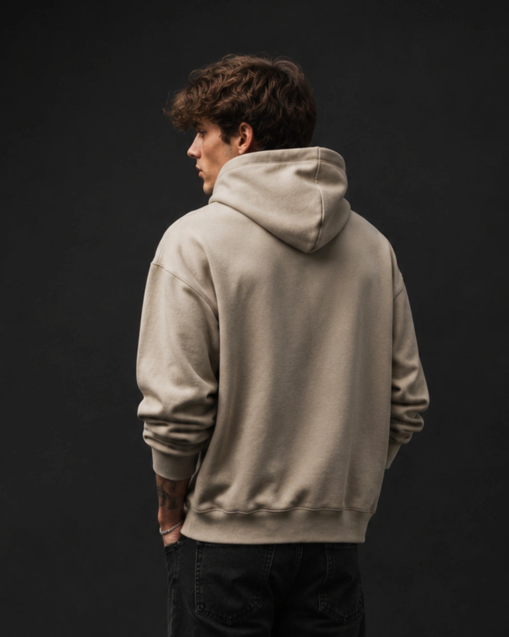XOXO Heart Tic Tac Toe Graphic Hoodie – Sand Beige (360 GSM)