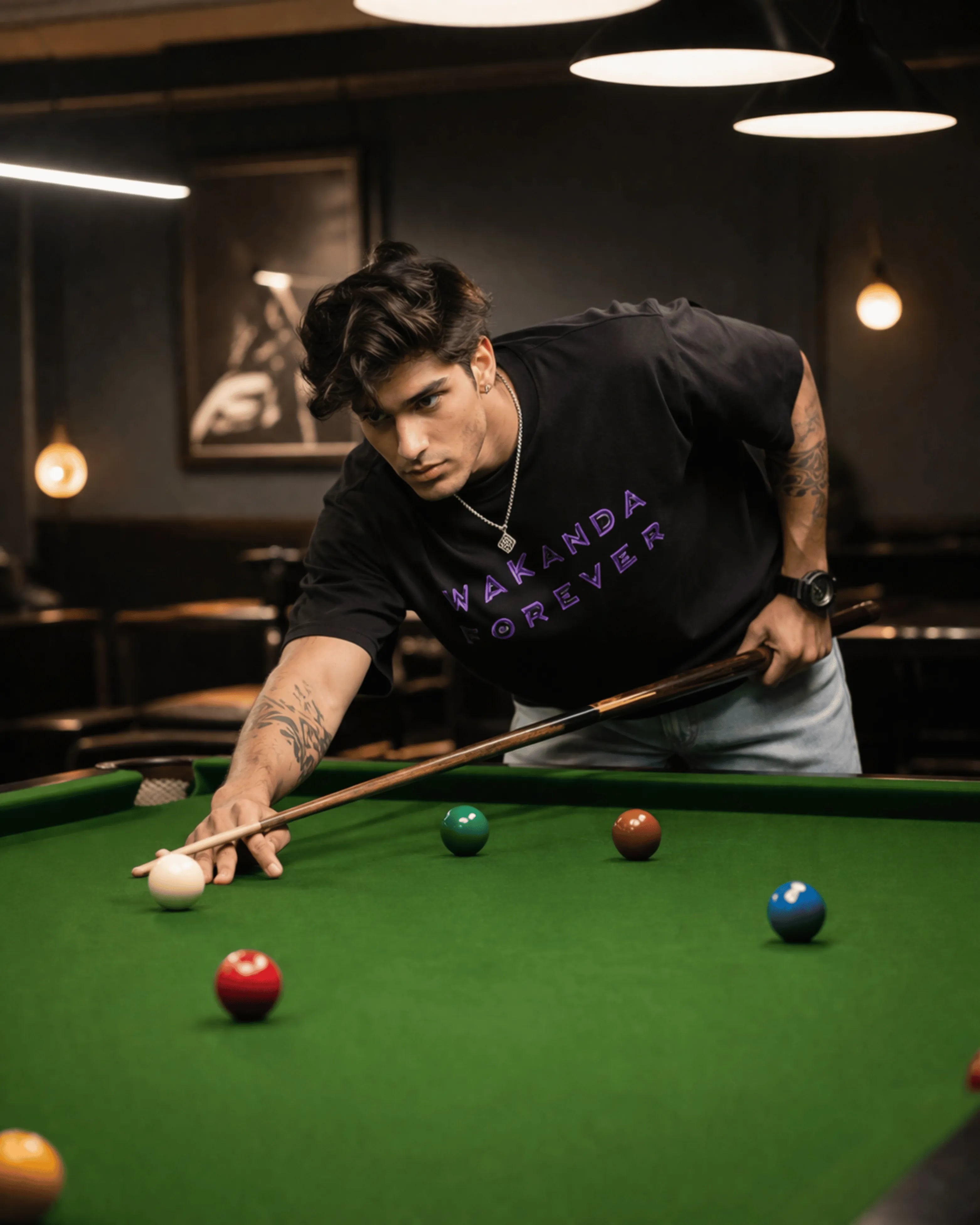 Wakanda Forever Graphic Men’s Black Oversized T-Shirt (240 GSM)