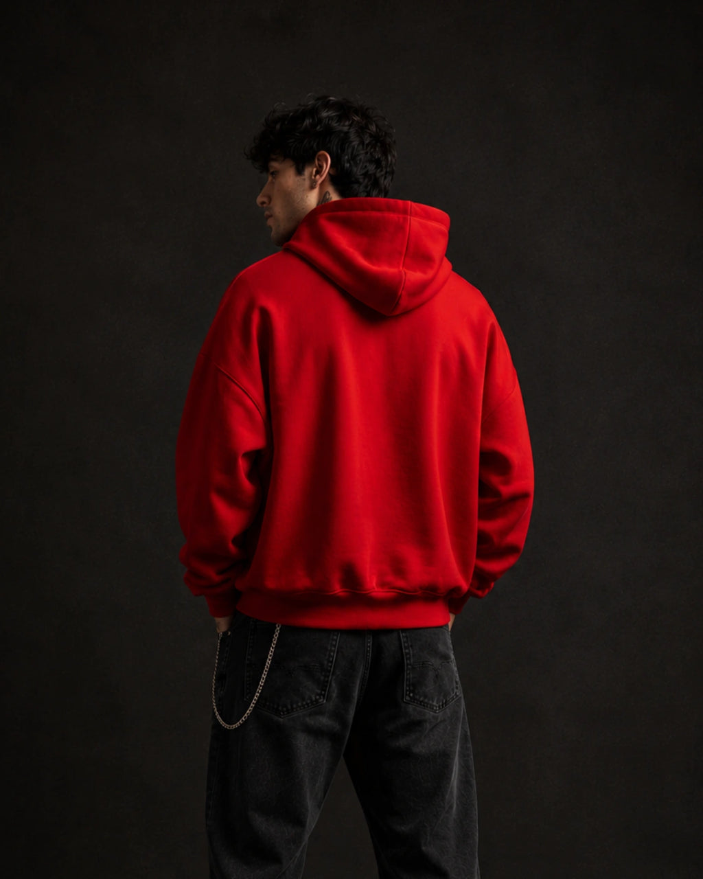 Don't Look Back Slogan Streetwear Hoodie – Red (360 GSM)
