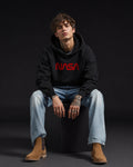NASA Worm Logo Graphic Streetwear Hoodie – Black (360 GSM)