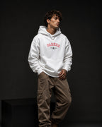 Parker Est. 1962 Spider Collegiate Graphic Hoodie – White (360 GSM)