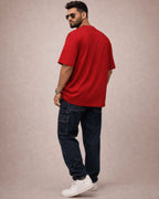 Red Vintage Car Graphic Men’s Oversized T-Shirt (240 GSM)