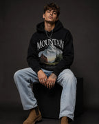 The Mountain Nature Graphic Hoodie – Black (360 GSM)