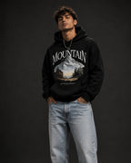 The Mountain Nature Graphic Hoodie – Black (360 GSM)