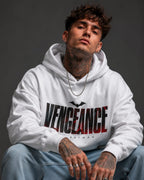 Vengeance Graphic Streetwear Hoodie – White (360 GSM)