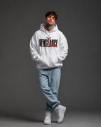 Vengeance Graphic Streetwear Hoodie – White (360 GSM)