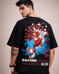 Black Koi Fish Japanese Graphic Men’s Oversized T-Shirt (240 GSM)