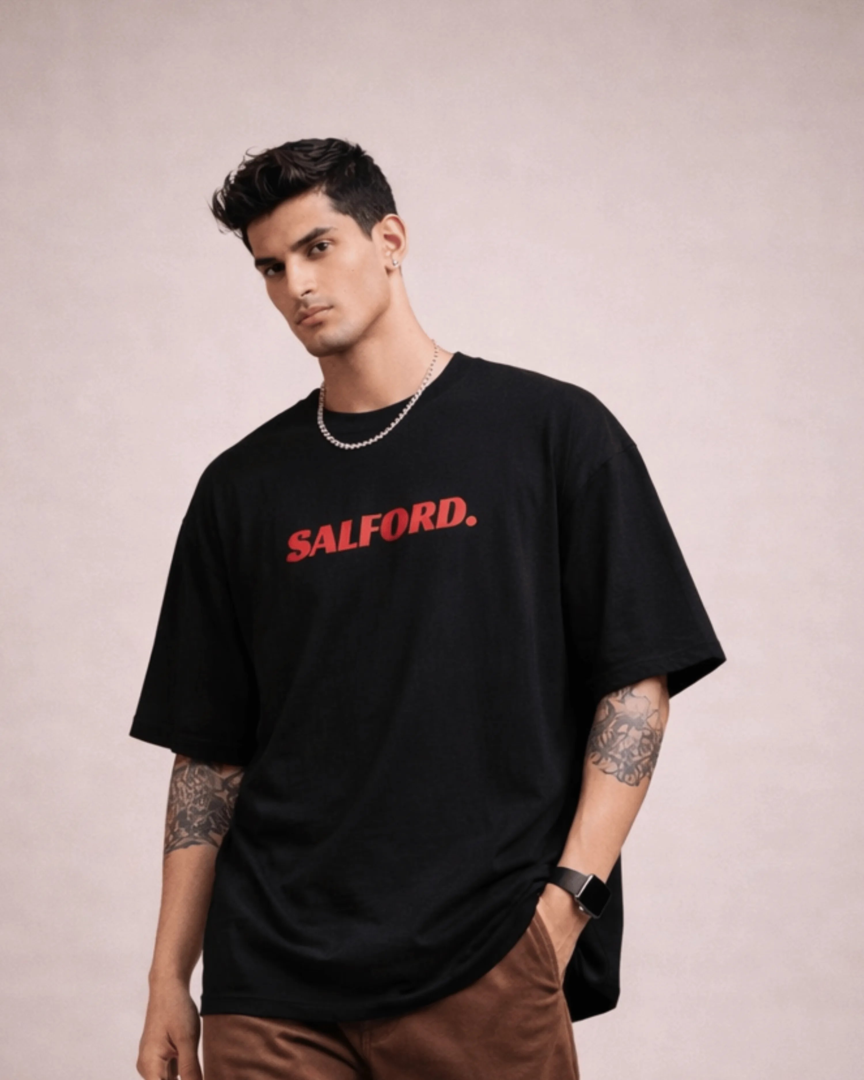 Black Koi Fish Japanese Graphic Men’s Oversized T-Shirt (240 GSM)
