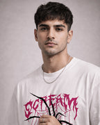 White Spider Web Graphic Men’s Oversized T-Shirt (240 GSM)